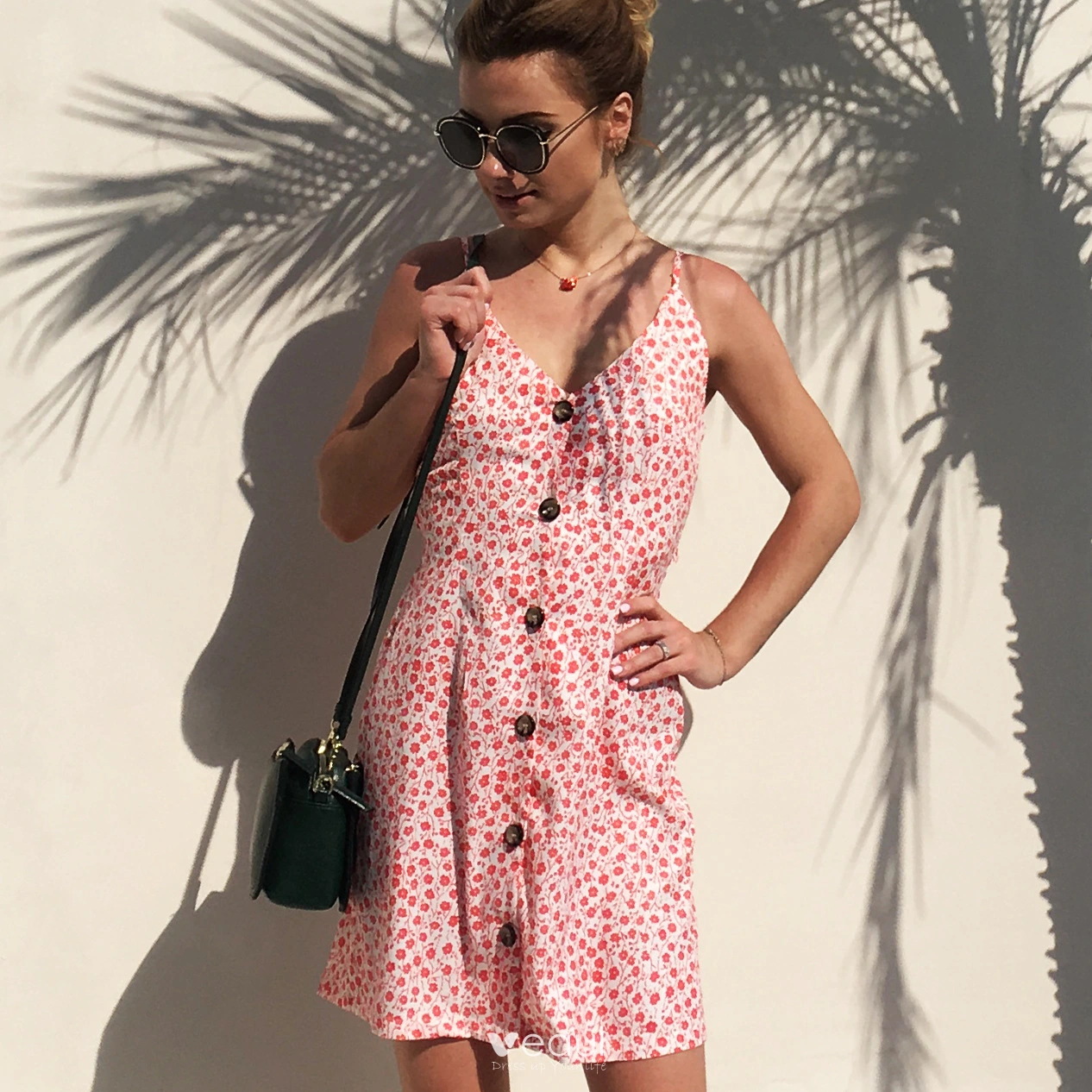 Chic Beautiful Summer Watermelon Floral Maxi Dresses 2020 Spaghetti Straps Sleeveless Backless Beach Short Womens Clothing Chic Beautiful Summer Watermelon Floral Maxi Dresses 2020 Spaghetti Straps Sleeveless Backless Beach Short Womens Clothing