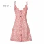 Chic / Belle Été Watermelon Rouge Floral Robes longues 2020 Bretelles Spaghetti Sans Manches Dos Nu Plage Courte Vêtements Femme
