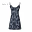Chic / Belle Été Watermelon Rouge Floral Robes longues 2020 Bretelles Spaghetti Sans Manches Dos Nu Plage Courte Vêtements Femme