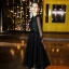 Chic / Beautiful Black Homecoming Graduation Dresses 2020 A-Line / Princess See-through Scoop Neck 3/4 Sleeve Sequins Tea-length Ruffle Little Black Dress