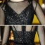 Chic / Beautiful Black Homecoming Graduation Dresses 2020 A-Line / Princess See-through Scoop Neck 3/4 Sleeve Sequins Tea-length Ruffle Little Black Dress