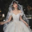 Cinderella Champagne Bridal Wedding Dresses 2020 Ball Gown Off-The-Shoulder Short Sleeve Backless Glitter Tulle Cathedral Train