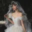 Cinderella Champagne Bridal Wedding Dresses 2020 Ball Gown Off-The-Shoulder Short Sleeve Backless Glitter Tulle Cathedral Train