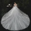 Romantisch Champagner Hochzeits Brautkleider / Hochzeitskleider 2020 Ballkleid Off Shoulder Kurze Ärmel Rückenfreies Applikationen Spitze Blumen Perlenstickerei Glanz Tülle Königliche Schleppe