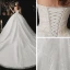 Chic / Belle Blanche La Mariée Robe De Mariée 2020 Robe Boule Bustier Sans Manches Dos Nu Perlage Paillettes Chapel Train Volants