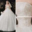 Chic / Belle Blanche La Mariée Robe De Mariée 2020 Robe Boule Bustier Sans Manches Dos Nu Perlage Paillettes Chapel Train Volants