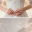 Chic / Belle Jardin / Extérieur Ivoire Robe De Mariée 2020 Princesse Transparentes Encolure Carrée 3/4 Manches Dos Nu Appliques En Dentelle Paillettes Train De Balayage Volants
