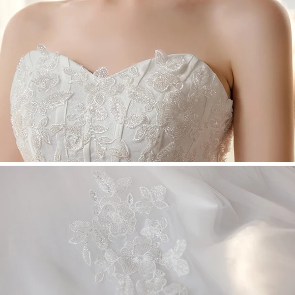 Elegant Outdoor / Garden White Wedding Dresses 2020 A-Line / Princess Sweetheart Sleeveless Backless Appliques Lace Beading Sweep Train Ruffle