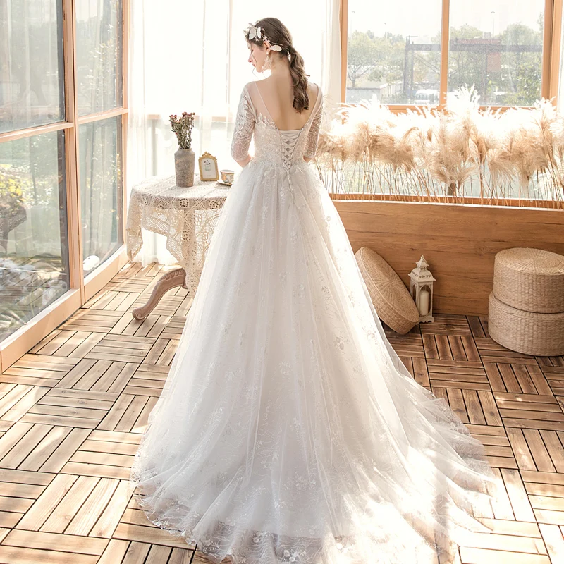 chinese dress ladies Long Sleeve Wedding Dresses