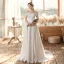 Erschwinglich Weiß Satin Hochzeits Brautkleider / Hochzeitskleider 2020 A Linie Off Shoulder Kurze Ärmel Rückenfreies Sweep / Pinsel Zug Rüschen