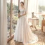 Erschwinglich Weiß Satin Hochzeits Brautkleider / Hochzeitskleider 2020 A Linie Off Shoulder Kurze Ärmel Rückenfreies Sweep / Pinsel Zug Rüschen