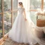 Abordable Jardin / Extérieur Blanche Robe De Mariée 2020 Princesse Transparentes Col Haut Manches Courtes Dos Nu Appliques Paillettes Train De Balayage Volants