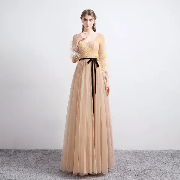 formal dresses princess style LaDivine B8402 A Line Long Formal Prom Dress – The Dress Outlet main image 0