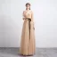 Victorian Style Khaki Evening Dresses  2020 A-Line / Princess Square Neckline Puffy Long Sleeve Feather Leaf Appliques Lace Beading Floor-Length / Long Ruffle Backless Formal Dresses