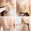 Victorian Style Khaki Evening Dresses  2020 A-Line / Princess Square Neckline Puffy Long Sleeve Feather Leaf Appliques Lace Beading Floor-Length / Long Ruffle Backless Formal Dresses