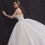 Elegant Champagne Bridal Wedding Dresses 2020 Ball Gown Off-The-Shoulder Short Sleeve Backless Appliques Lace Beading Rhinestone Glitter Tulle Cathedral Train Ruffle