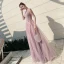Elegant Candy Pink Evening Dresses  2020 A-Line / Princess Scoop Neck Sleeveless Appliques Lace Beading Glitter Tulle Floor-Length / Long Ruffle Backless Formal Dresses