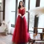 Chic / Belle Rouge Robe De Soirée 2020 Princesse Bretelles Spaghetti Sans Manches Ceinture Glitter Tulle Longue Volants Dos Nu Robe De Ceremonie