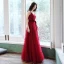 Chic / Belle Rouge Robe De Soirée 2020 Princesse Bretelles Spaghetti Sans Manches Ceinture Glitter Tulle Longue Volants Dos Nu Robe De Ceremonie