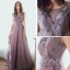 Chic / Beautiful Purple Evening Dresses  2020 A-Line / Princess Scoop Neck Sleeveless Beading Star Embroidered Sequins Floor-Length / Long Ruffle Backless Formal Dresses