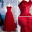 Simple Rouge Robe De Bal 2020 Princesse Bretelles Spaghetti Sans Manches Longue Dos Nu Volants Robe De Ceremonie