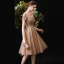 Élégant Champagne Robe De Fete 2020 Princesse Transparentes Encolure Dégagée Manches Courtes Perlage Paillettes Ceinture Mi-Longues Volants Dos Nu Robe De Ceremonie