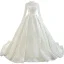 Luxury / Gorgeous High-end Ivory Bridal Wedding Dresses 2020 Ball Gown High Neck Long Sleeve Backless Handmade  Pearl Cathedral Train