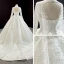 Luxury / Gorgeous High-end Ivory Bridal Wedding Dresses 2020 Ball Gown High Neck Long Sleeve Backless Handmade  Pearl Cathedral Train
