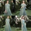 Affordable Sage Green Bridesmaid Dresses 2020 A-Line / Princess Appliques Lace Backless Floor-Length / Long Ruffle