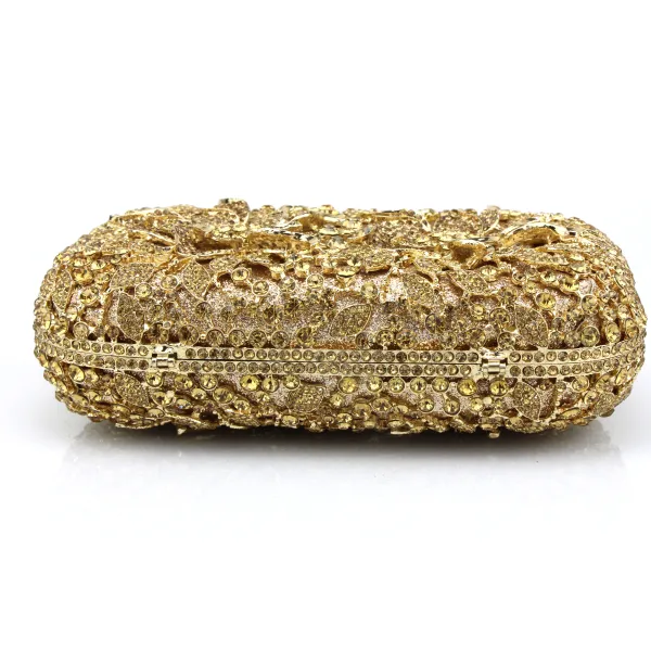 Amazing / Unique Silver Clutch Bags Beading Pierced Rhinestone Metal Evening Party Accessories 2019