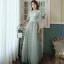 Affordable Sage Green Bridesmaid Dresses 2020 A-Line / Princess Appliques Lace Backless Floor-Length / Long