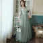 Affordable Sage Green Bridesmaid Dresses 2020 A-Line / Princess Appliques Lace Backless Floor-Length / Long