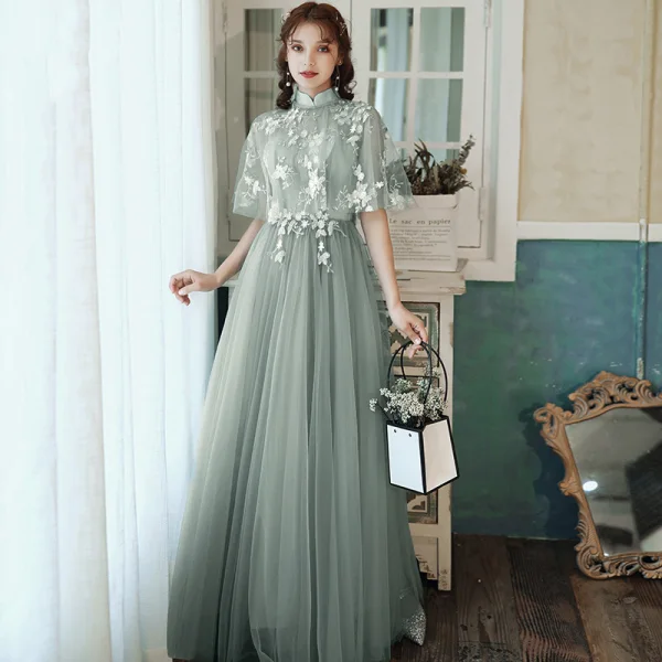 high neck sage green bridesmaid dress Alpine Furniture Avery Olive Green Dresser main image 1