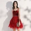 Elegant Black Cocktail Dresses 2020 Ball Gown Spaghetti Straps Sleeveless Star Embroidered Sequins Metal Sash Short Ruffle Backless Little Black Dress
