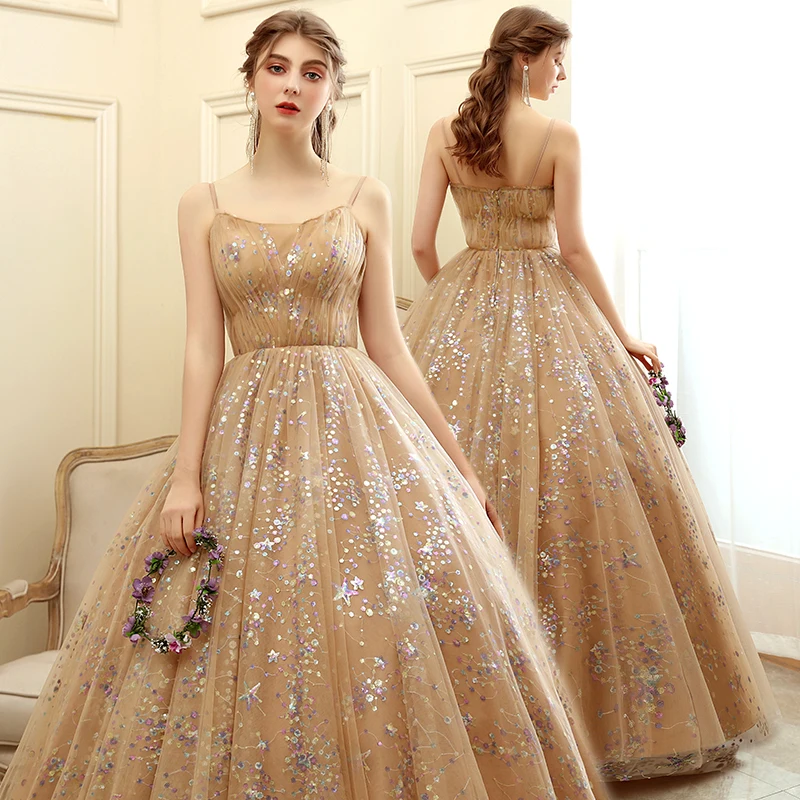 sachin and babi light blue dress Dark Champagne Sparkly Ruffle Prom Dress Formal Gown main image 0