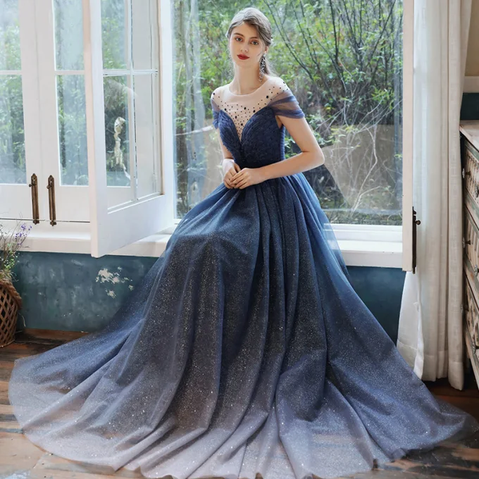 blue low heel dress shoes Low Block Heel Blue Suede with 'Cherry Blossom' – Becci's Bridal Designs main image 1