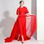 Fashion White Jumpsuit With Shawl 2020 Scoop Neck Backless Metal Sash Sweep Train Evening Dresses