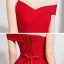 Fashion Burgundy Jumpsuit 2020 Off-The-Shoulder Short Sleeve Bow Sweep Train Backless Evening Dresses