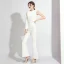 Modest / Simple White Jumpsuit 2020 One-Shoulder Long Sleeve Floor-Length / Long Backless Evening Dresses