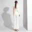 Modest / Simple White Jumpsuit 2020 One-Shoulder Long Sleeve Floor-Length / Long Backless Evening Dresses