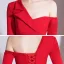 Fashion Red Jumpsuit 2020 One-Shoulder 3/4 Sleeve Detachable Sweep Train Backless Evening Dresses