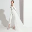 Fashion Red Jumpsuit 2020 One-Shoulder 3/4 Sleeve Detachable Sweep Train Backless Evening Dresses