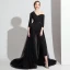 Fashion Red Jumpsuit 2020 One-Shoulder 3/4 Sleeve Detachable Sweep Train Backless Evening Dresses