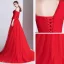 Fashion Red Jumpsuit 2020 One-Shoulder 3/4 Sleeve Detachable Sweep Train Backless Evening Dresses