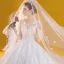 Chic / Belle Blanche La Mariée Robe De Mariée 2020 Robe Boule Transparentes Encolure Dégagée Dos Nu Manches Courtes Perlage Gland Appliques En Dentelle Perle Paillettes Royal Train Volants