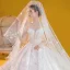 Chic / Belle Blanche La Mariée Robe De Mariée 2020 Robe Boule Transparentes Encolure Dégagée Dos Nu Manches Courtes Perlage Gland Appliques En Dentelle Perle Paillettes Royal Train Volants