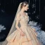 Schöne Champagner Hochzeits Brautkleider / Hochzeitskleider 2020 Ballkleid Off Shoulder Kurze Ärmel Rückenfreies Applikationen Spitze Pailletten Glanz Tülle Perlenstickerei Kathedrale Schleppe Rüschen