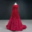 Scintillantes Rouge Paillettes Tapis rouge Robe De Soirée 2020 Princesse Encolure Dégagée Manches Longues Plumes Train De Balayage Volants Dos Nu Robe De Ceremonie