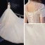 Vintage / Retro Champagne Bridal Wedding Dresses 2020 Ball Gown High Neck Short Sleeve Backless Appliques Lace Flower Handmade  Beading Royal Train