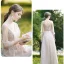 Affordable Champagne Bridesmaid Dresses 2020 A-Line / Princess Backless Appliques Lace Floor-Length / Long